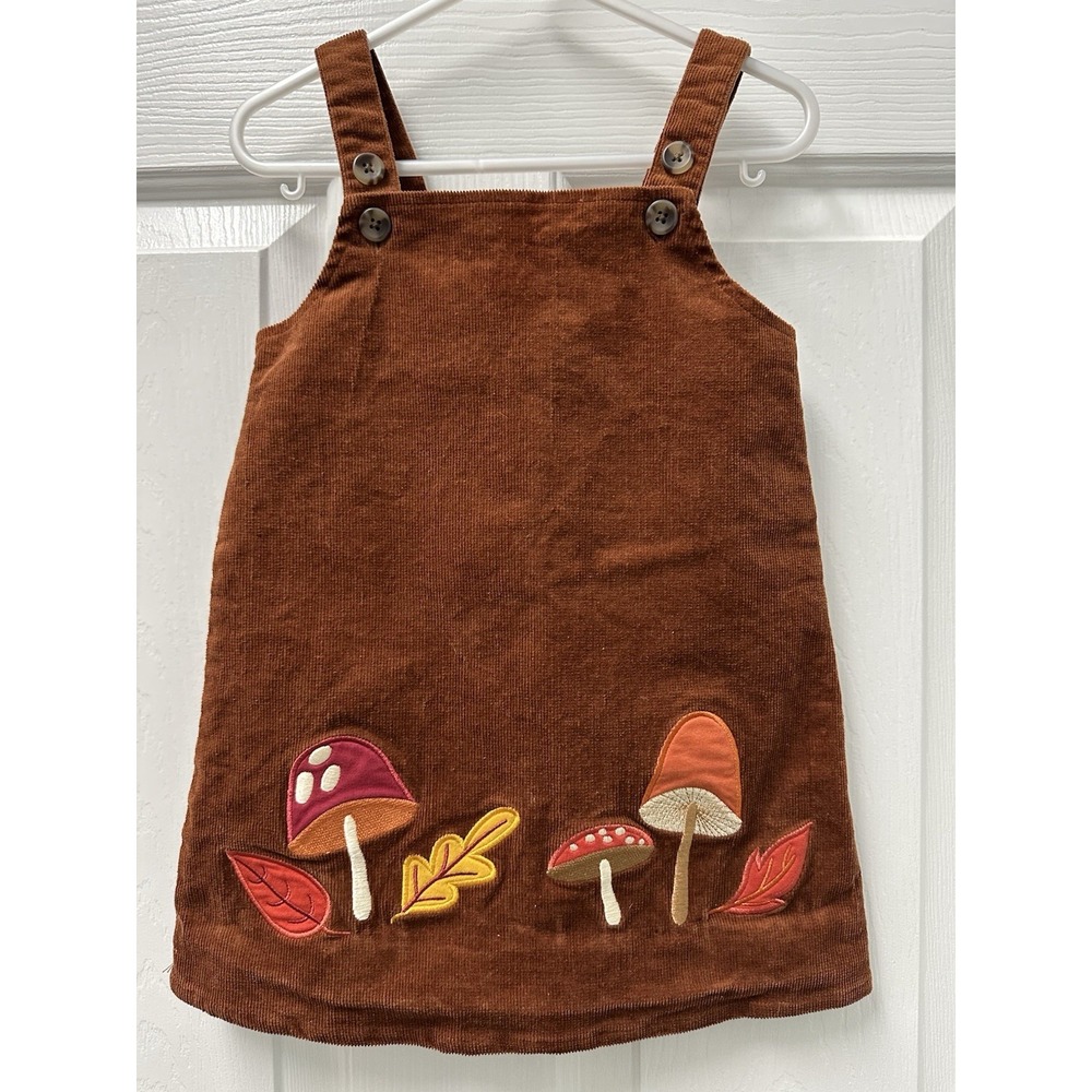 Girl 3T Adventurewear 360 Brown Dress Mushrooms Flawed See Images and Descript